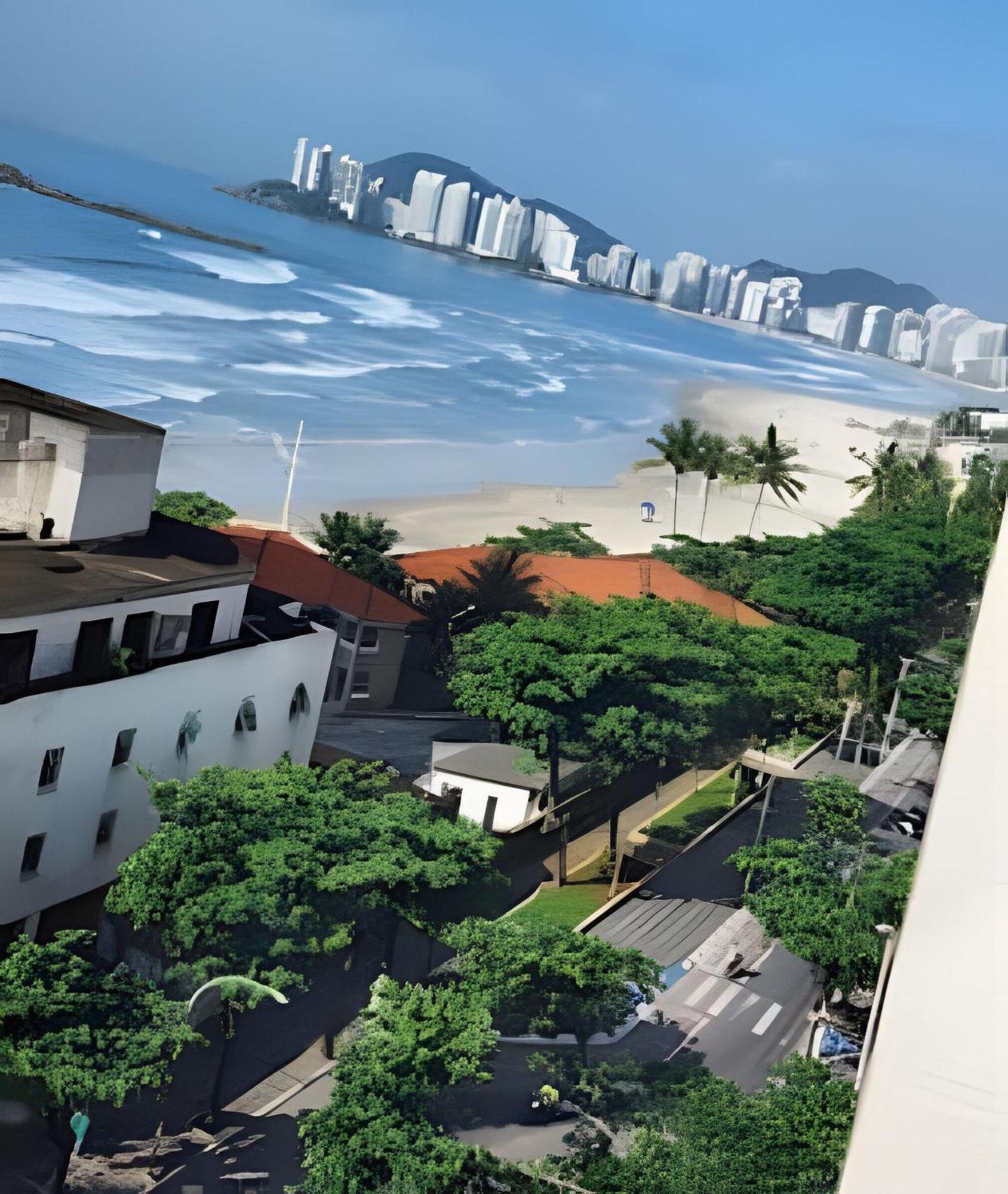 Vista-Mar - 3 Suites Com Ar Condicionado E Quarto Casal Com Ar Condicionado - 100M Da Praia Guaruja Ngoại thất bức ảnh